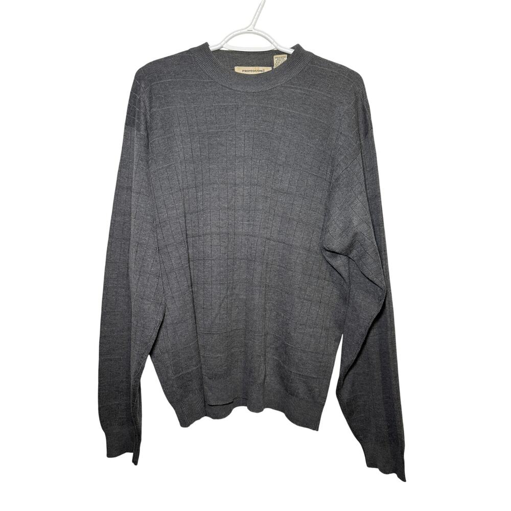 Ponto Uomo silk gray pullover sweater mens XL preppy‎ classic minimalist capsule